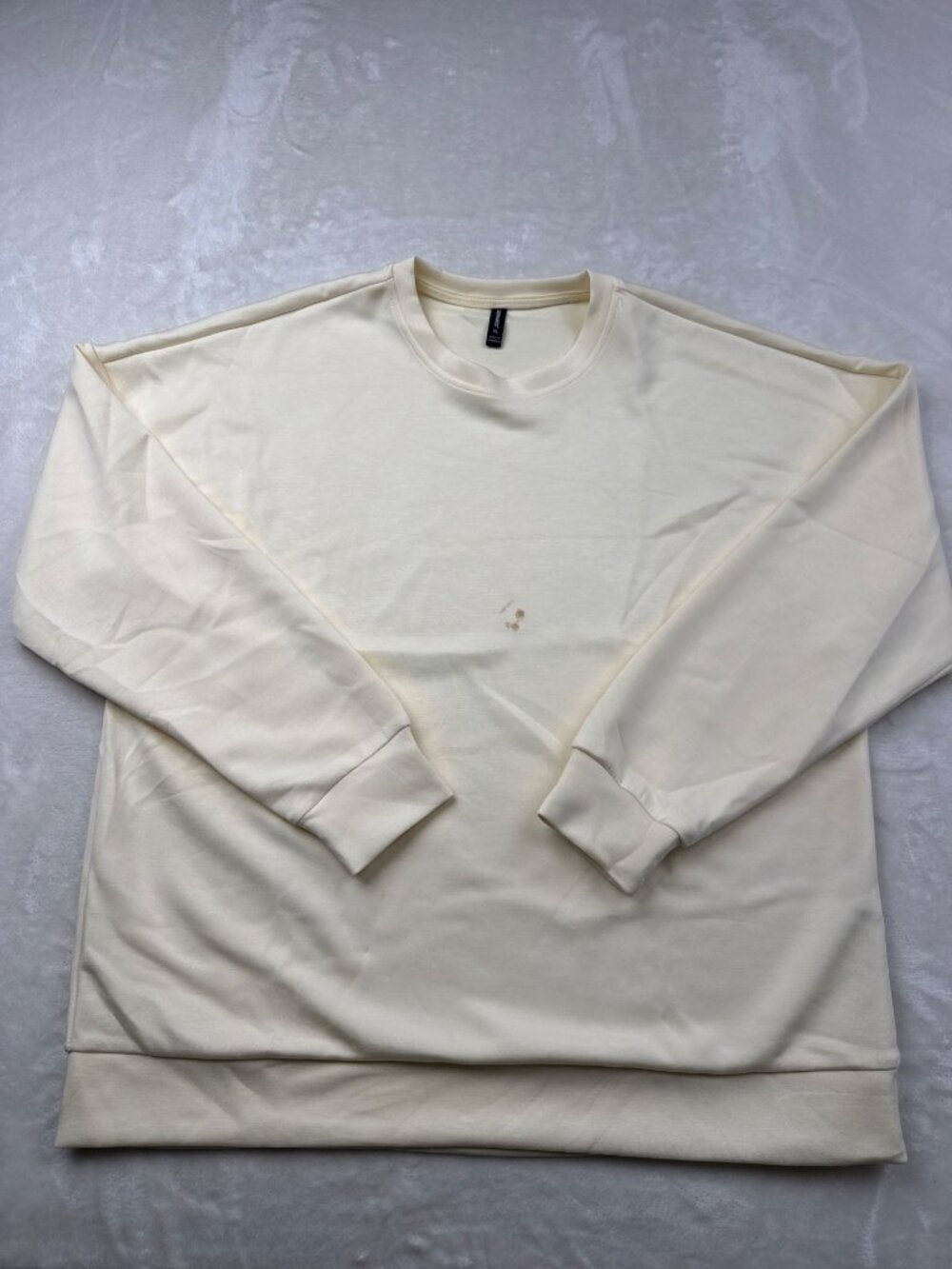 LazyPants Womens Butter Yellow XL Sweatshirt With Long Sleeves & Crew Neck